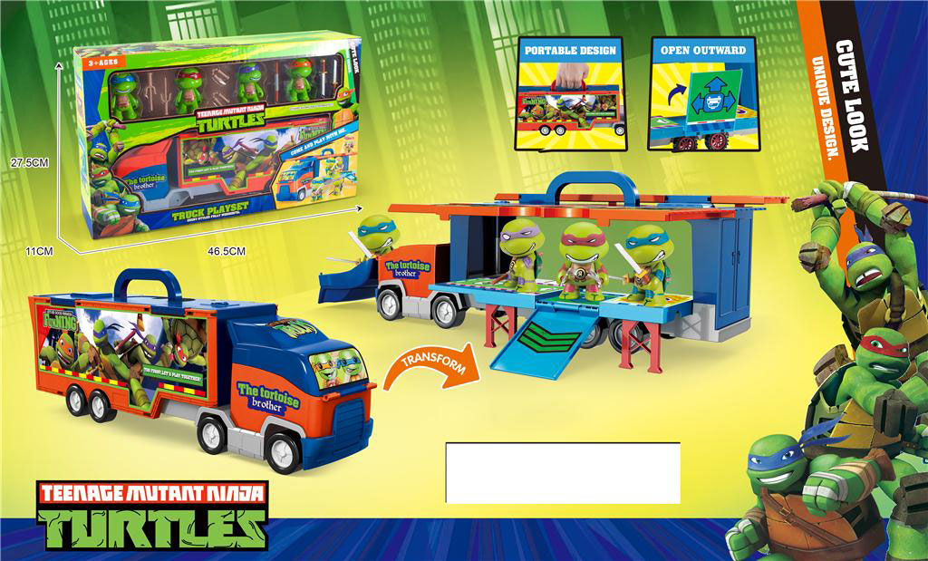 Игрушка детская:Машина-контейнер с черепашками