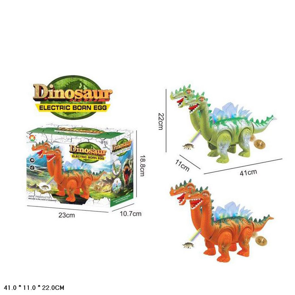 Игрушка детская:Динозавр на батарейках(звук.свет,проект.,несет яйца)