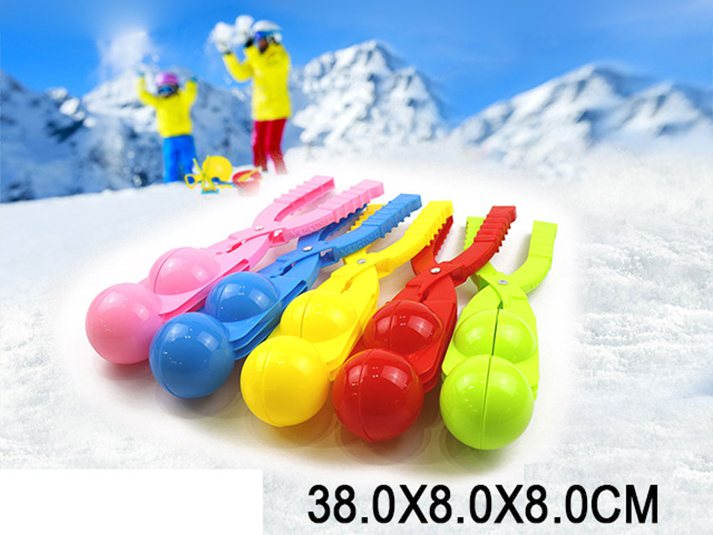 Игрушка детская:Щипцы для снежков двойные 38 см 5цв