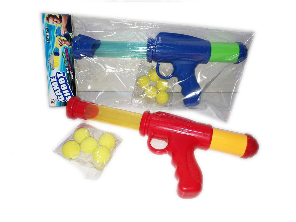 Игрушка детская:Пистолет с шарами 34.0*15.5*4.5см 2 цвета