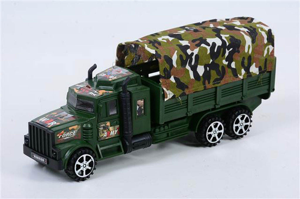 Игрушка детская:Военный грузовик с тентом инерция 26x7x11см