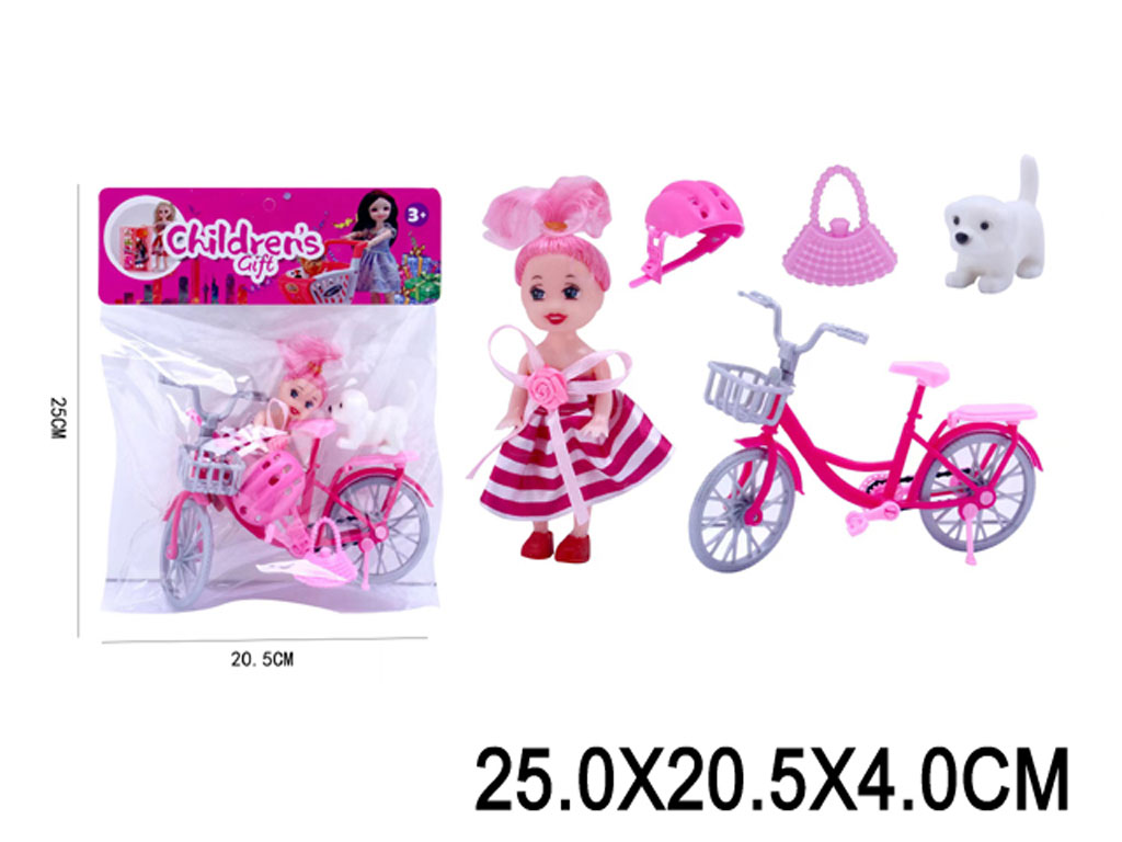Игрушка детская:Кукла с велосипедом